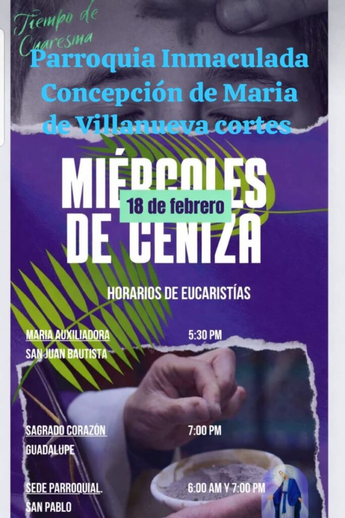 Horarios de Misas de Miércoles de Ceniza