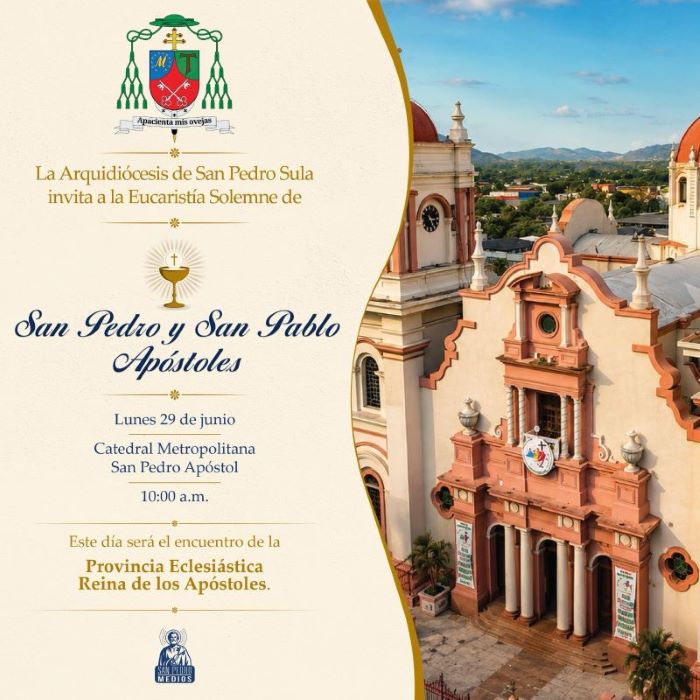 Eucaristía solemne de San Pedro y San Pablo en la Catedral Metropolitana de San Pedro Sula